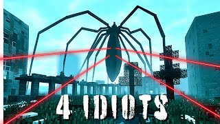 4 idiots fight ARACHOPHOBIA in Minecraft...