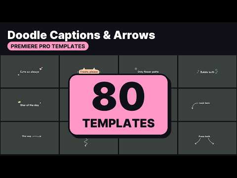 80 Doodle Captions & Arrows | Premiere Pro Templates