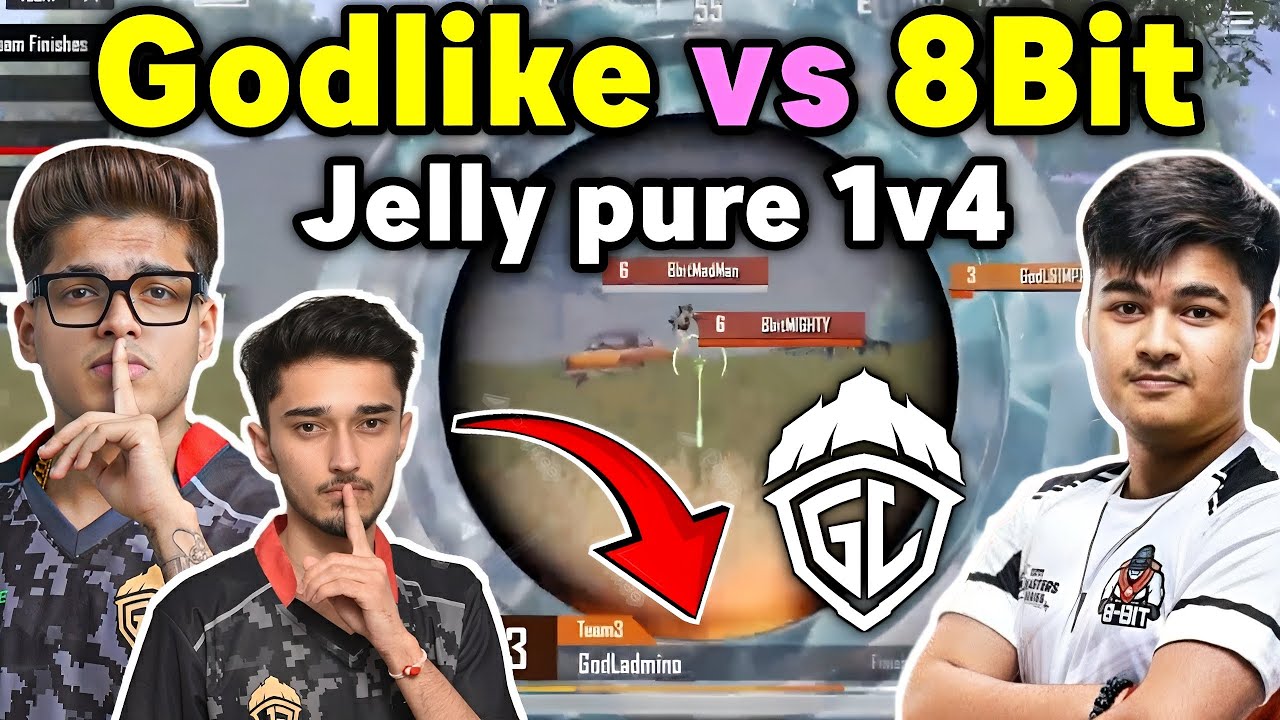 Godlike vs 8Bit 4v4 latest fight 🔥 Jelly pure 1v4 clutch 🥵 - YouTube