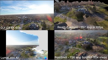 Comparison of 3D Models made from 35s of Video by RealityCapture, LumaAI, and PostShot