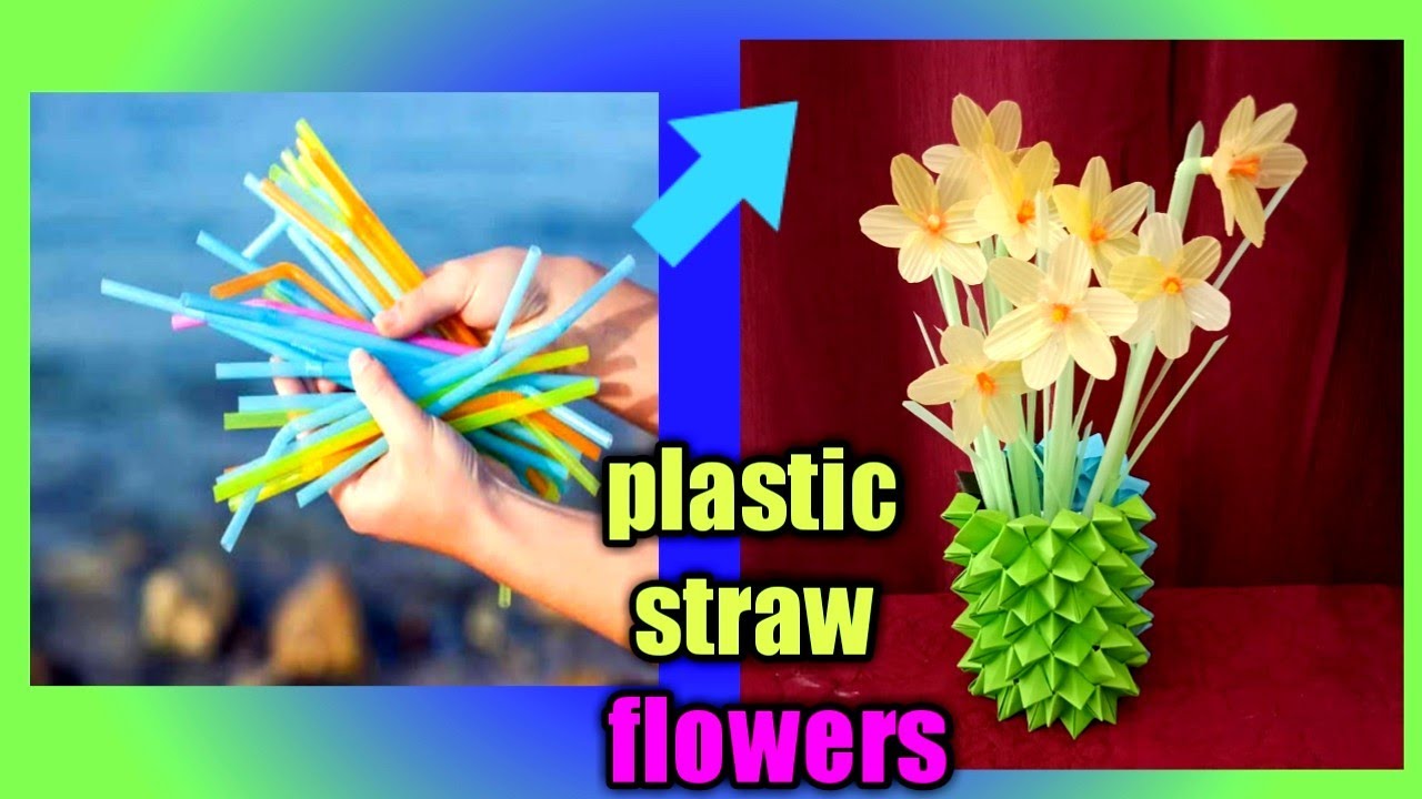 diy straw flower vase - straw waste out of best - straw craft ideas easy - straw flower making easy