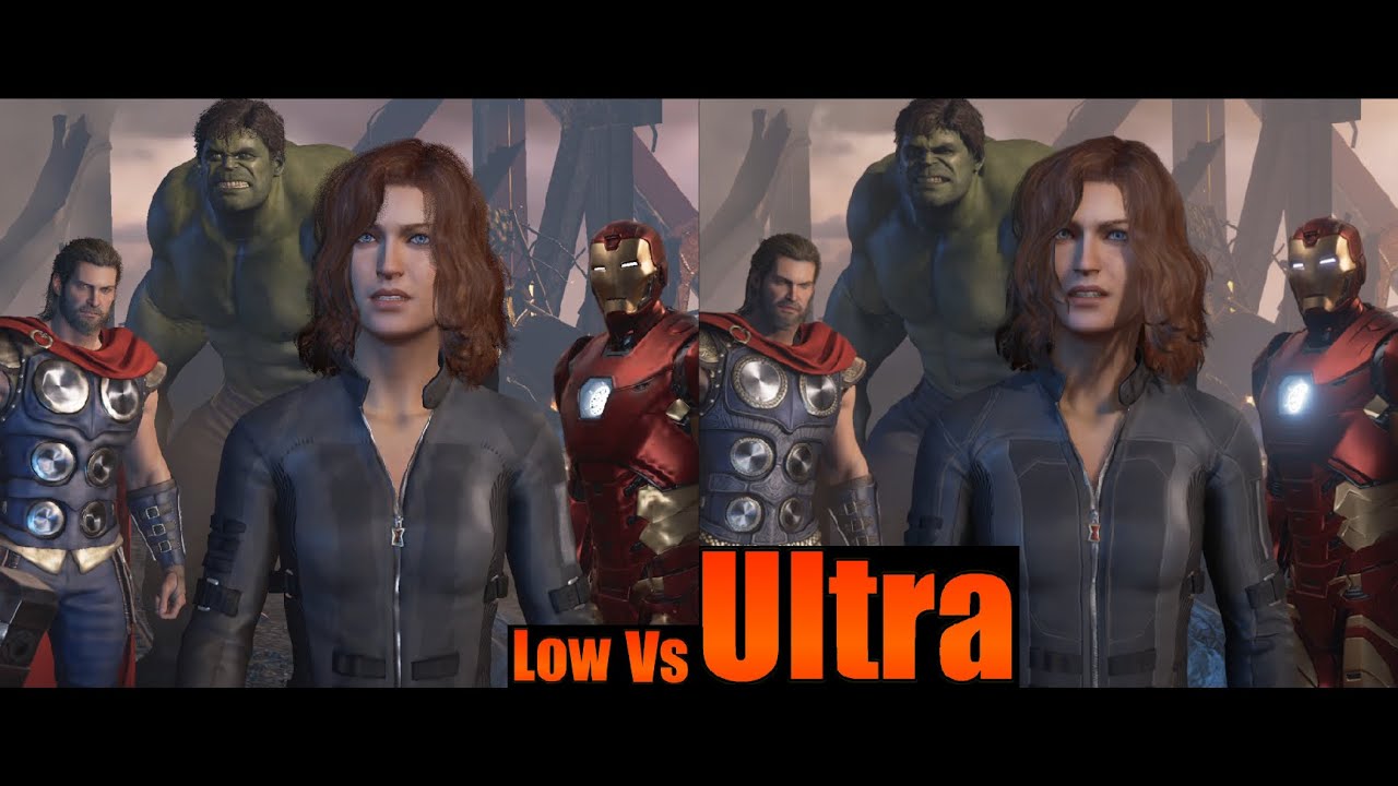 Marvel's Avengers Low Vs Ultra Settings 4K 60fps YouTube