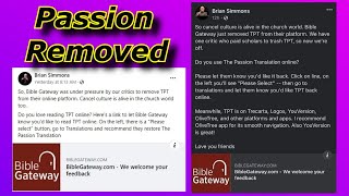 Passion Translation REMOVED From BibleGateway