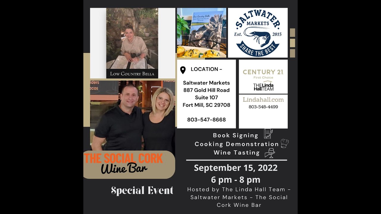 Book Signing, Wine Tasting & Hors d'oeuvres at Saltwater Markets in Fort Mill, SC
