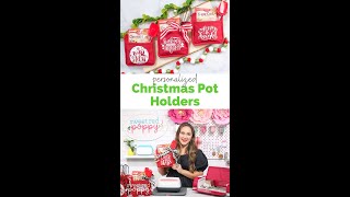 Personalized DIY Dollar Tree Pot Holders using a Cricut