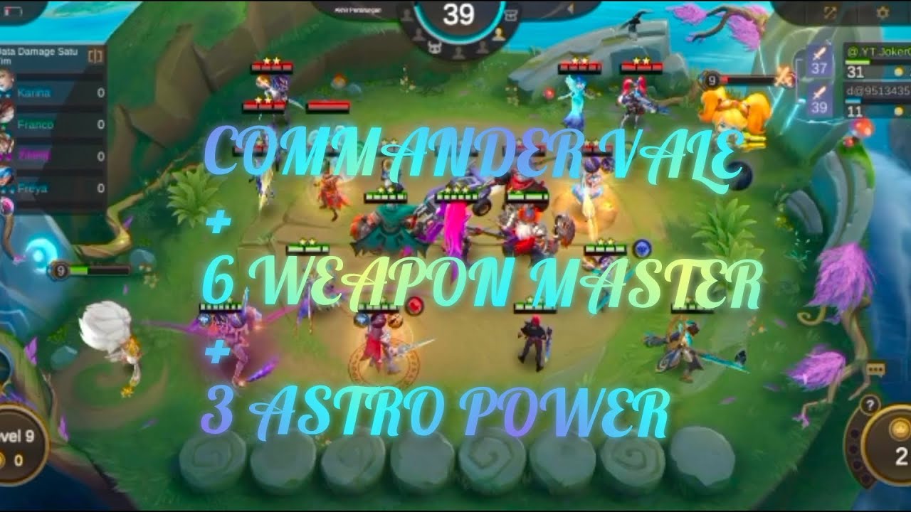 Commander Vale + 6 WM + 3 ASTRO!!! GamePlay - Mobile legend - YouTube