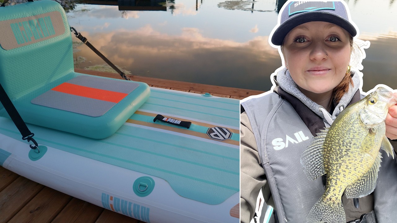 Inflatable Paddle Board Fishing for Giant Crappie