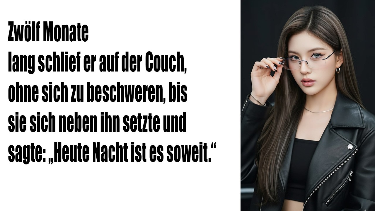 Ein Jahr auf dem Sofa – ohne ein Wort. Bis sie sich neben ihn setzte und alles sagte…