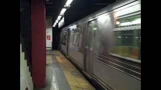 MTA Euclid Avenue bound R44 (C) train departing Utica Avenue