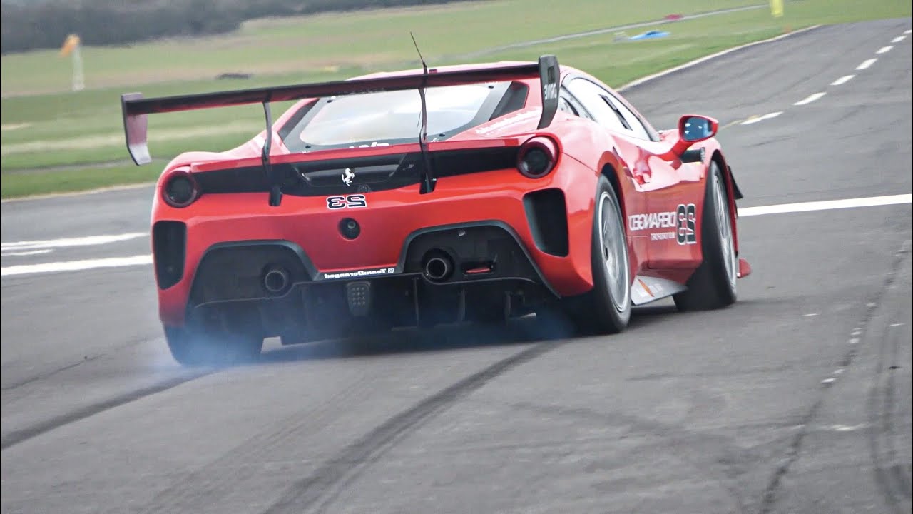 Ferrari 488 Challenge EVO drag racing ( On Board Footage + Burnouts! )