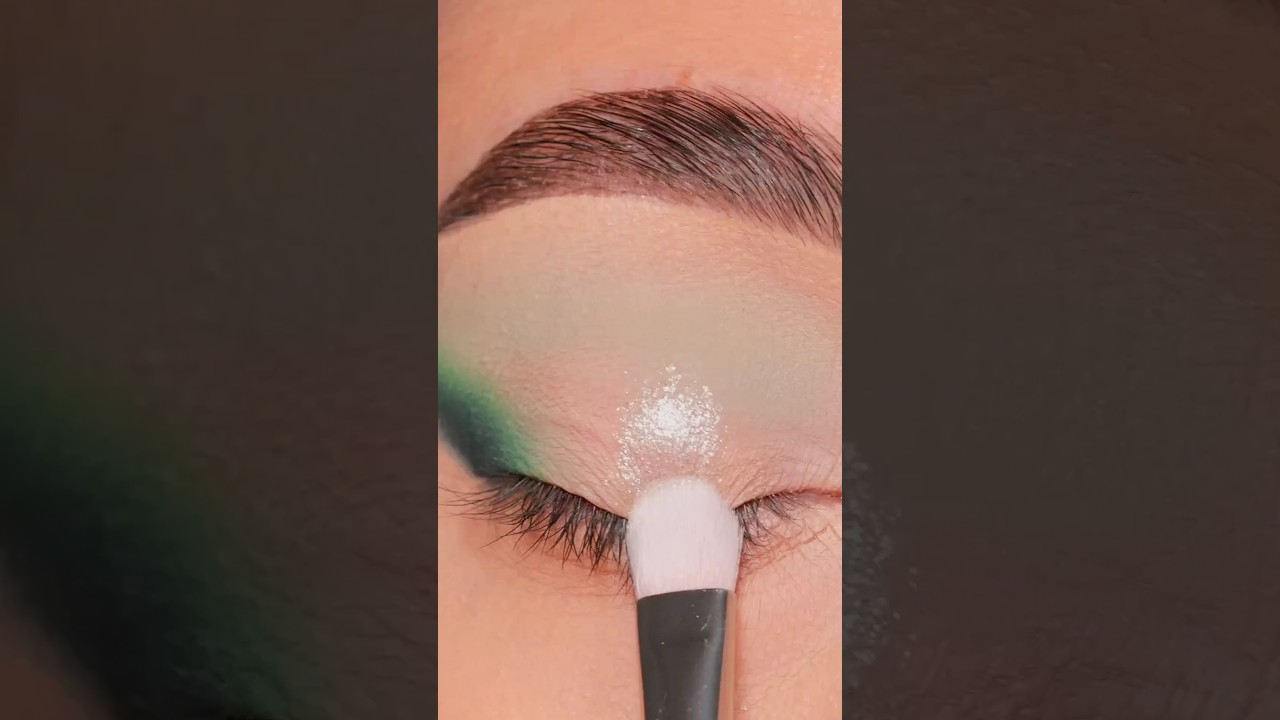 mint green eye makeup look 