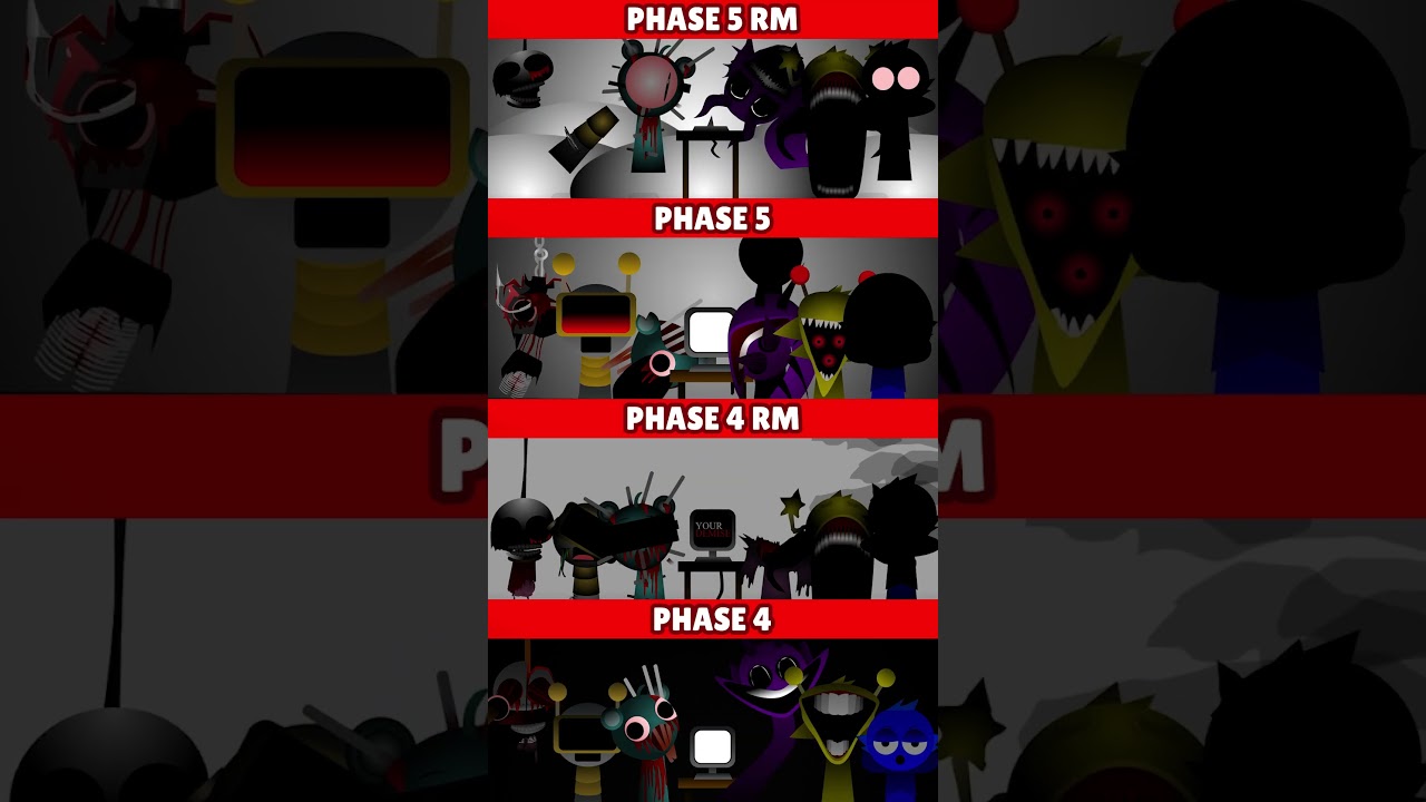 Incredibox Sprunki Phase 5 RM VS Phase 5 VS Phase 4 RM VS Phase 4 *MIX HORROR VERSION*