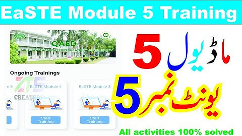 EaSTE module 5 unit 5 | unit 5 complete solution |