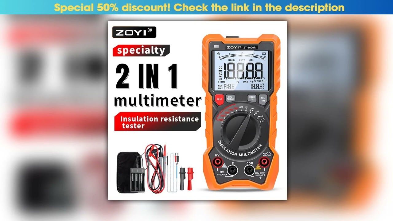 ZOYI Insulation Resistance Meter ZT1000R HighPrecision Digital Megohmmeter 1000V Electronic Shaker