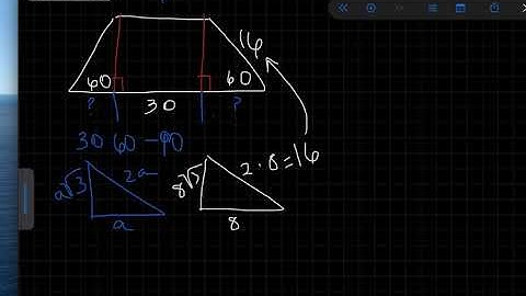 Area Trapezoid missing height and missing base (30 60 90)