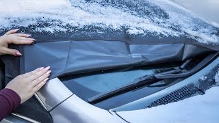 EcoNour Windshield Cover for Ice and Snow | Heavy Duty 600D Oxford Fabric Profile