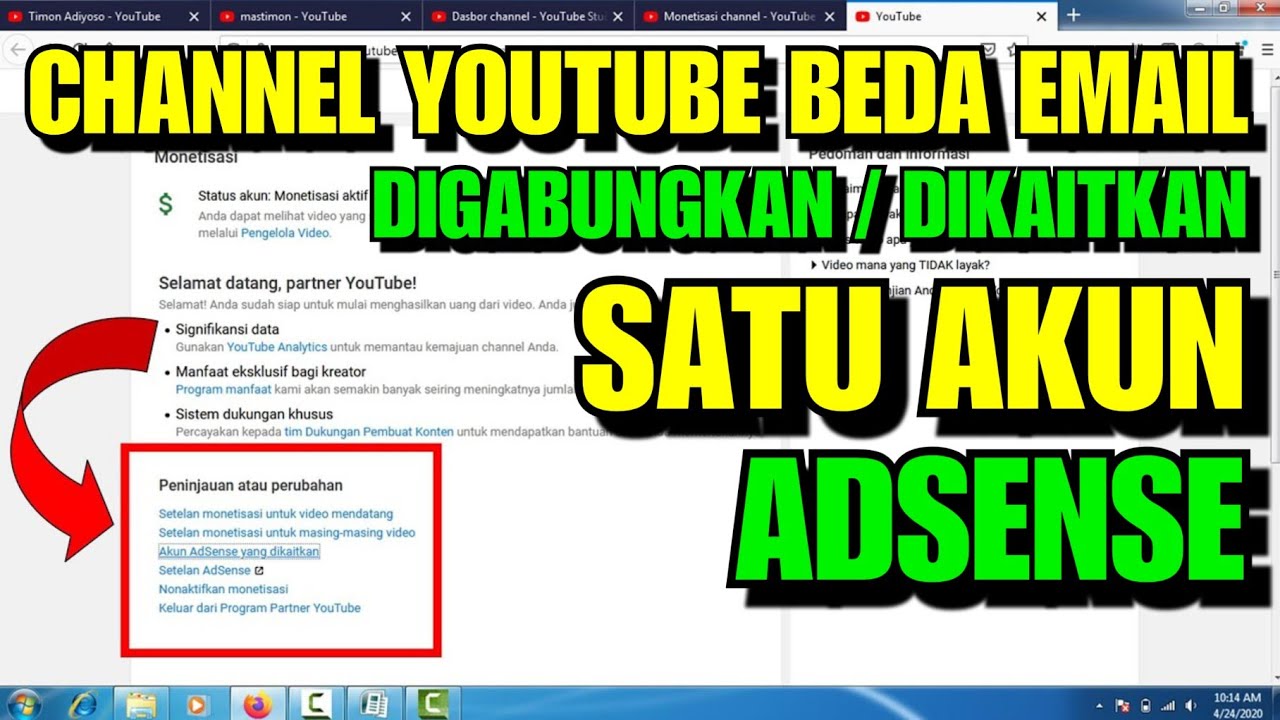 email chanel sama email adsense beda
