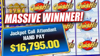 ALL JACKPOTS OVER $10,000 ON HIGH LIMIT QUICK HIT SLOT MACHINE ➜ JUST INSANE WINS PART 1