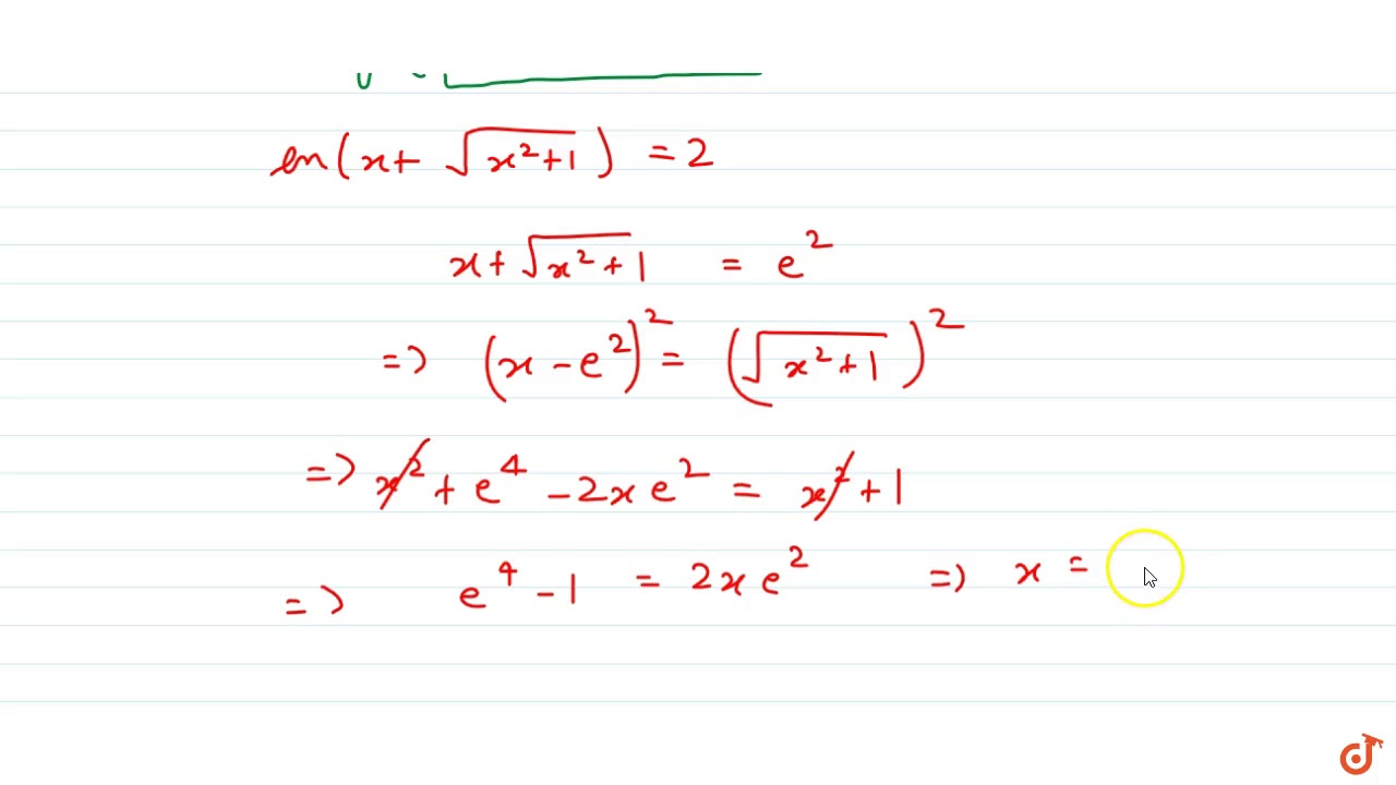 If F R Gt R Such That F X Ln X Sqrt X 2 1 Another Function G X Is Defined Such Gof X Youtube