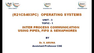 UNIT - 3_INTER PROCESS COMMUNICATION USING PIPES, FIFO & SEMAPHORES