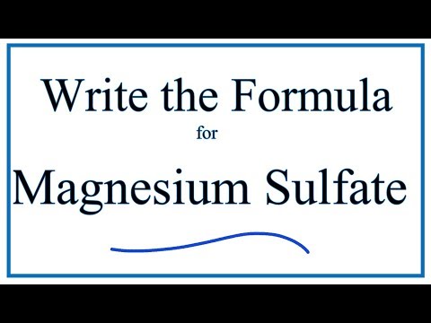Vídeo: Quina és la fórmula de l'hidrogen sulfat de magnesi?