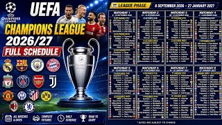 UEFA Champions League 2026/27 Full Schedule | League Phase Matchday 1–8 Fixtures| UCL 2026/27 Match UEFA Champions League 2026/27 Full Schedule | League Phase Matchday 1–8 Fixtures| UCL 2026/27 Match