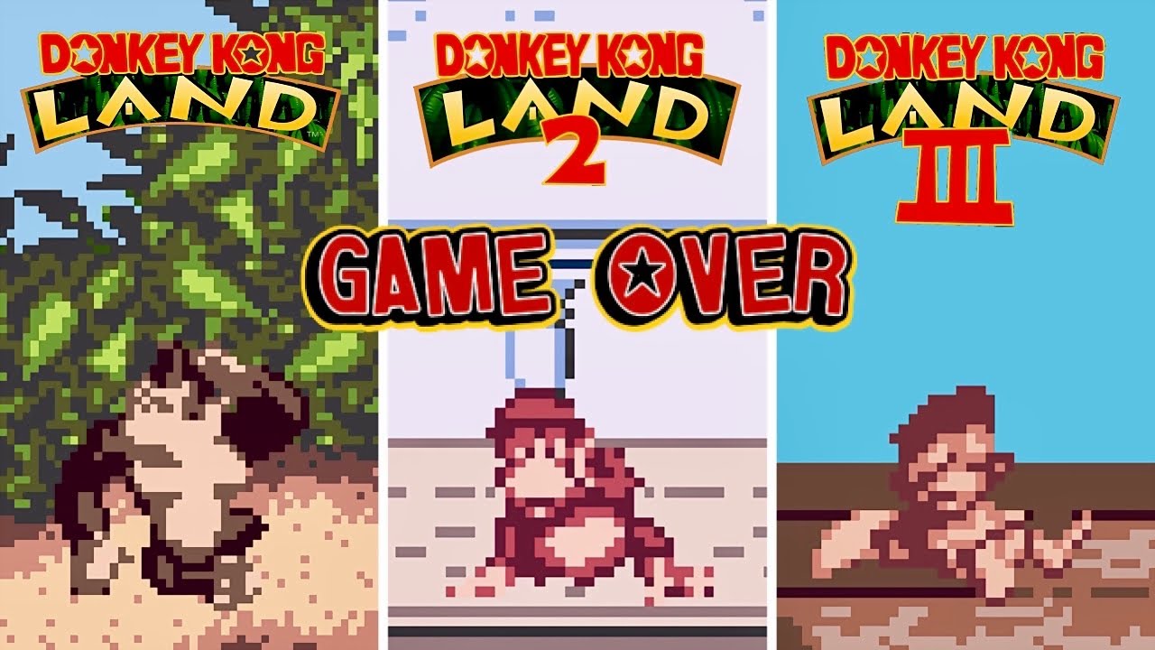 Evolution of Donkey Kong Land 123 GAME OVER Screens YouTube