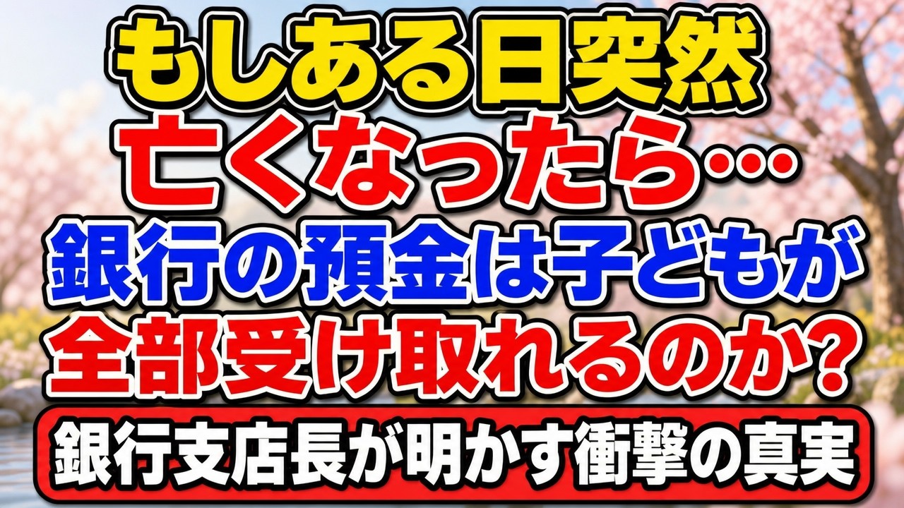 もしある日突然亡くなったら…銀行の預金は子どもが全部受け取れるのか?銀行支店長が明かす衝撃