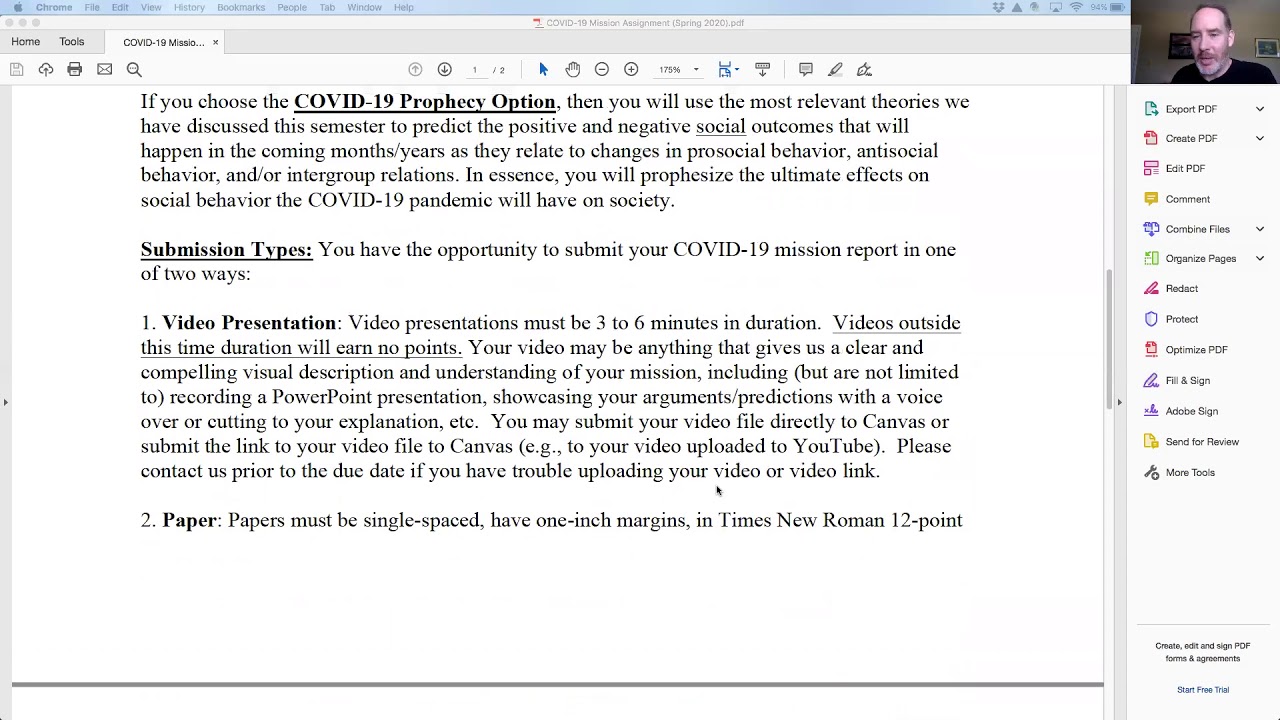 Don Explains the COVID-19 Mission for Psych 605