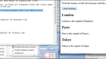 using the class attribute in javascript  html in Telugu notepad lesson: 17 (part-5)