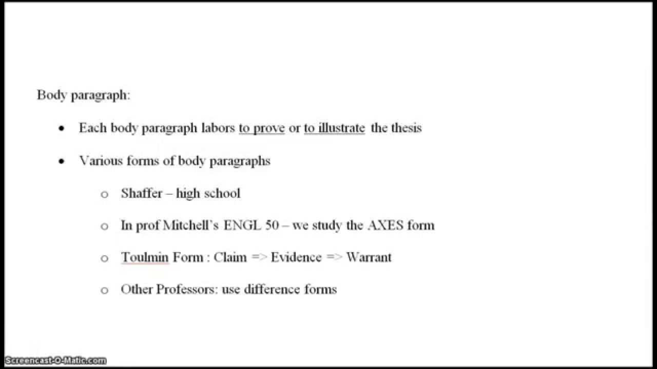 How to write a controlling idea essay