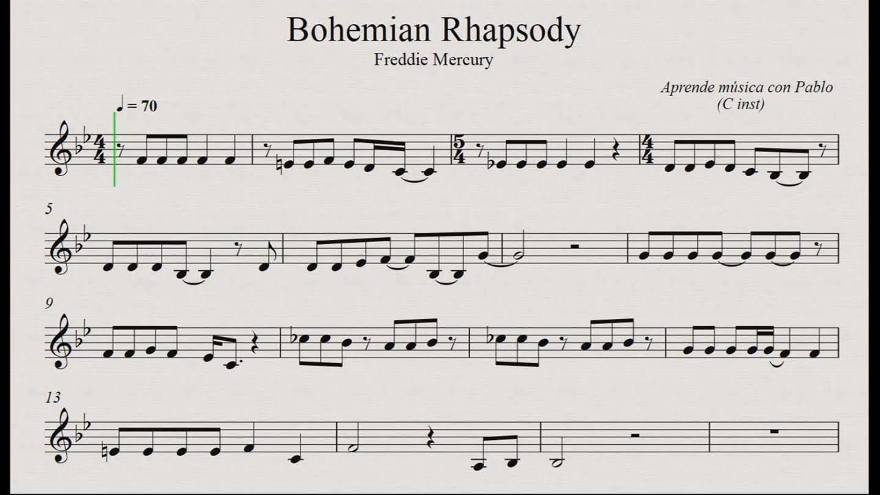 BOHEMIAN RHAPSODY: (flauta, violín, oboe...) (partitura con playback)