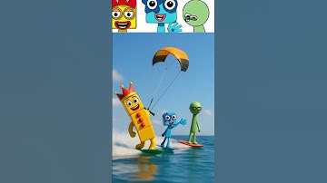 sprunki OC Three  Numberblocks X Five NumberBlocks X Emoji 81Phase 1X Kitesurfing real life #sprunki