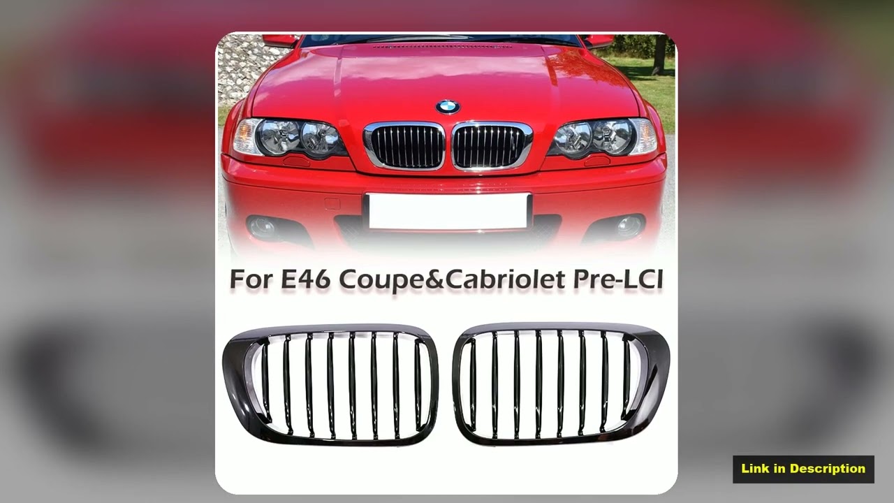 Single Slat Grill Kidney Carbon Chrome Grille For 3 Series E46 2Door 19982002 PreFacelift 20002007