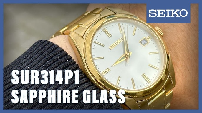 Seiko Gold Tone Steel Sapphire Crystal Watch SUR632P1 - YouTube