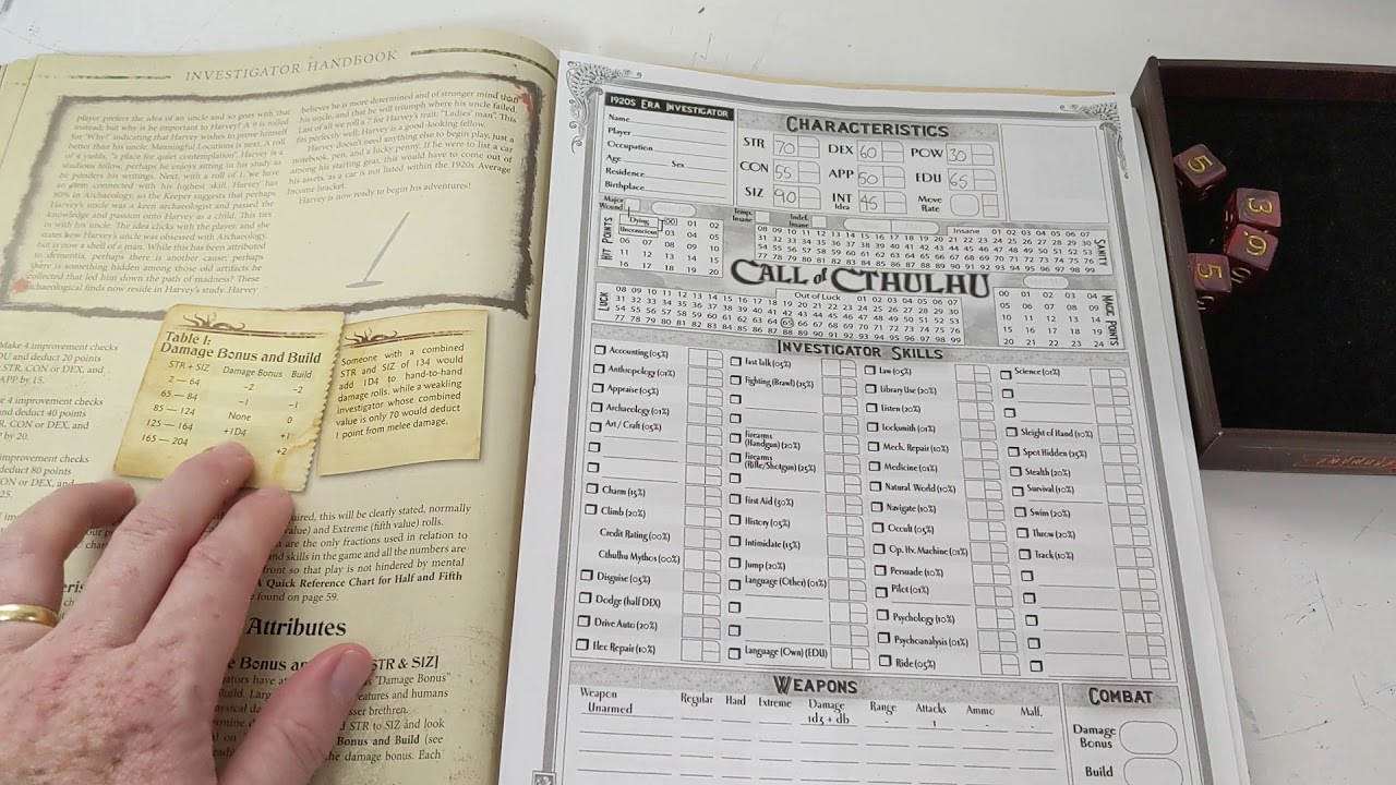 Call of Cthulhu ASMR Character Generation