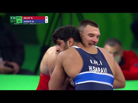 BRONZE GR - 97 kg: K. MILOV (BUL) v. M. SARAVI (IRI)