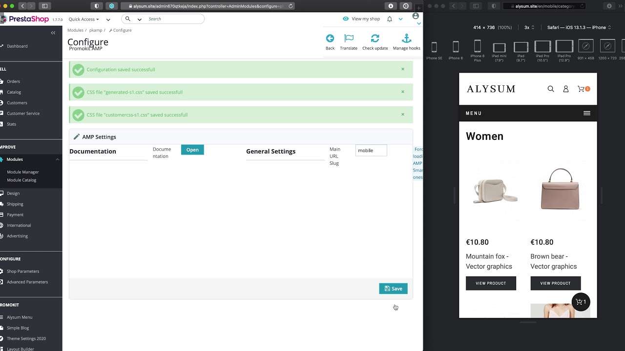 Prestashop AMP module Custom CSS - YouTube