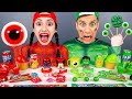 Green Food VS Red Food Challenge 레드 그린 푸드 챌린지 Hulk vs Spiderman Mukbang by HUBALAND