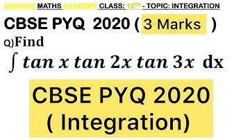 Q) Integration ∫ tan x tan 2x tan 3x 𝑑𝑥 #class12 #cbse #maths  #integration  #integrationclass12