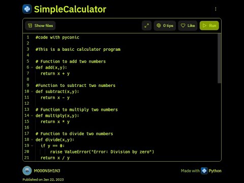 SIMPLE CALCULATOR PYTHON PROJECT - SPEED CODING - YouTube