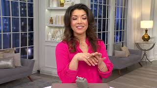 Diamonique x Jennifer Miller Heart Ring with Pave Heart Band Sterling Silver on QVC