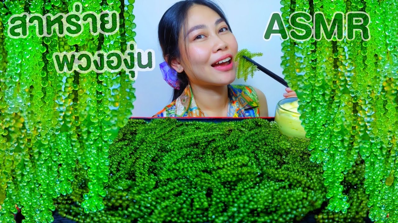 ASMR SEA GRAPES กินสาหร่ายพ่วงองุ่นสดๆกับน้ำสลัดวาซาบิ อร่อยมากๆเข้ากันสุดๆ