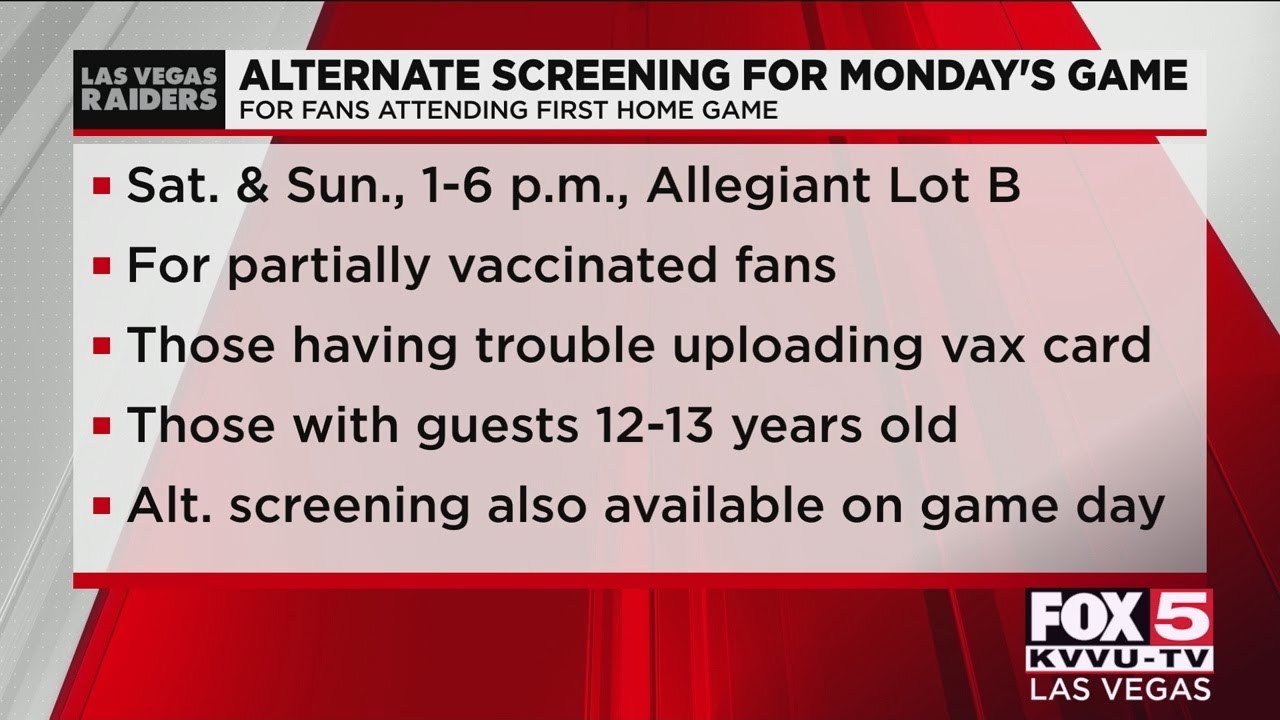 Raiders offering alternate screening for COVID-19 vaccination