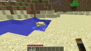 Minecraft Infdev 20100611 - torch in water