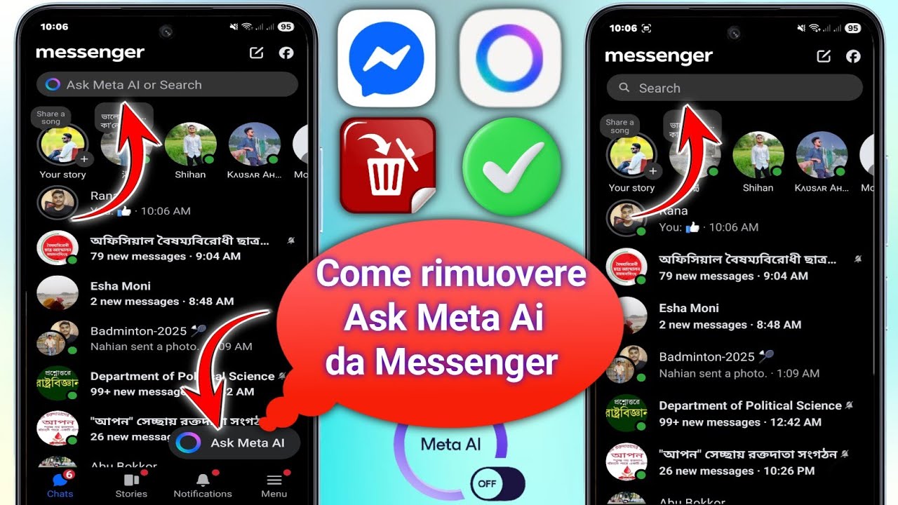 Come rimuovere Ask Meta AI da Messenger (2025) | Disattivare la ricerca ...