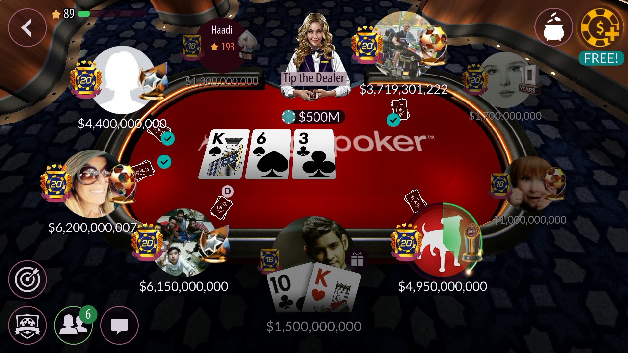ZYNGA POKER 50m/100m TABLE  gameplay 3.3b pot CRAZY HAND