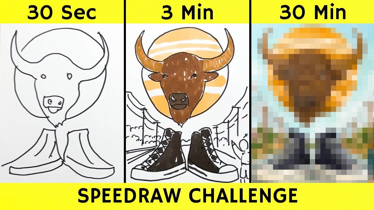 Drawing BISONTE GIUPPITURE GIUPPITERCITO in 30 sec, 3 min, and 30 min | Italian Brainrot | Fendraw