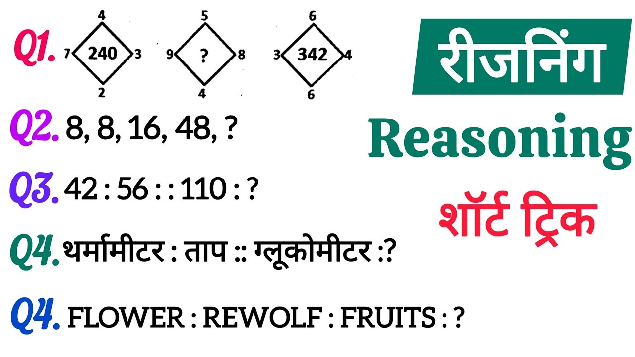 Reasoning प्रैक्टिस - Set 3 | SSC | Railway | GD | CPO | MTS | CHSL | CGL || Top Exam Reasoning 