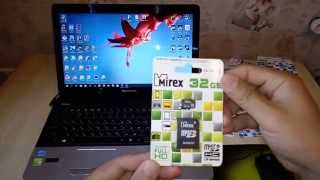 Карта памяти MIREX microSDHC 32GB , class 10 , тест